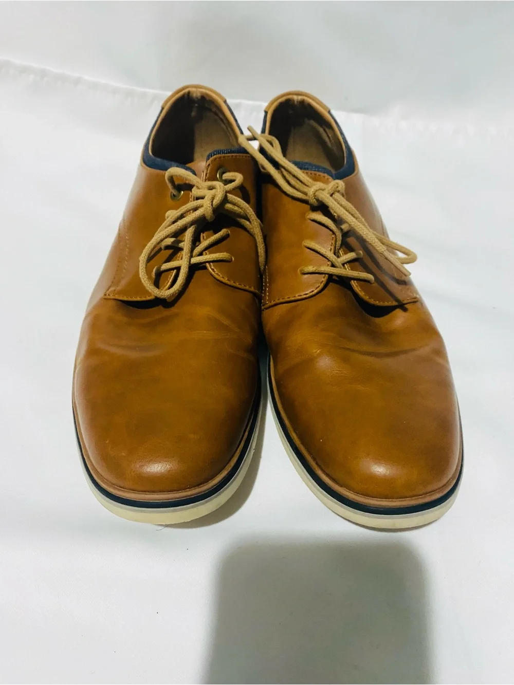 jf j.ferrar Men's Tan Lace-Up Derby Shoes